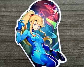Zero Suit Samus Glossy Vinyl Sticker (4") | Metroid