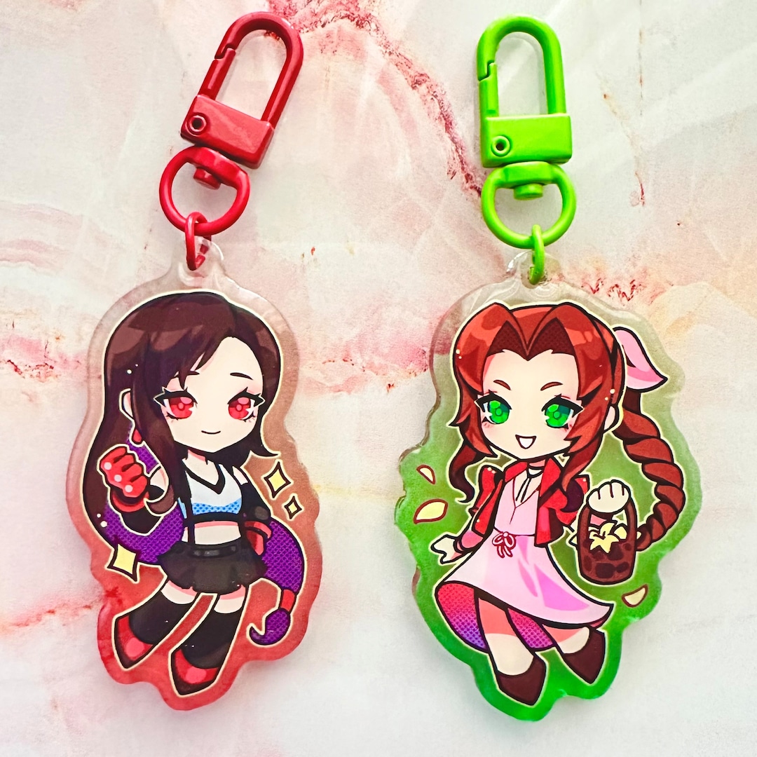 Tifa & Aerith Final Fantasy VII Acrylic Charm Keychain 2.5