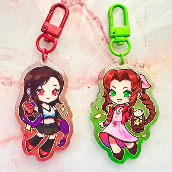 Tifa & Aerith Final Fantasy VII Acrylic Charm Keychain 2.5
