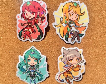 Xenoblade 2 Girls Vinyl Holographic Stickers (3&quot;)
