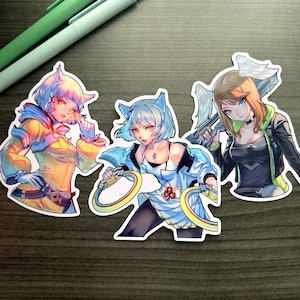 Xenoblade Girls Glossy Vinyl Stickers (4") | Xenoblade Chronicles 2-3