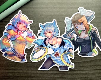Xenoblade Girls Glossy Vinyl Stickers (4&quot;) | Xenoblade Chronicles 2-3