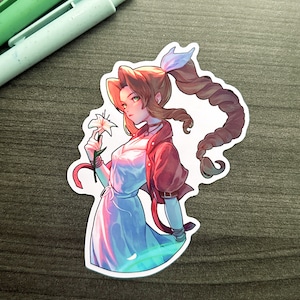 Aerith Glossy Vinyl Sticker (4&quot;) | Final Fantasy VII