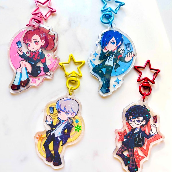 Persona Protagonists Acrylic Charms 2.5" Holographic