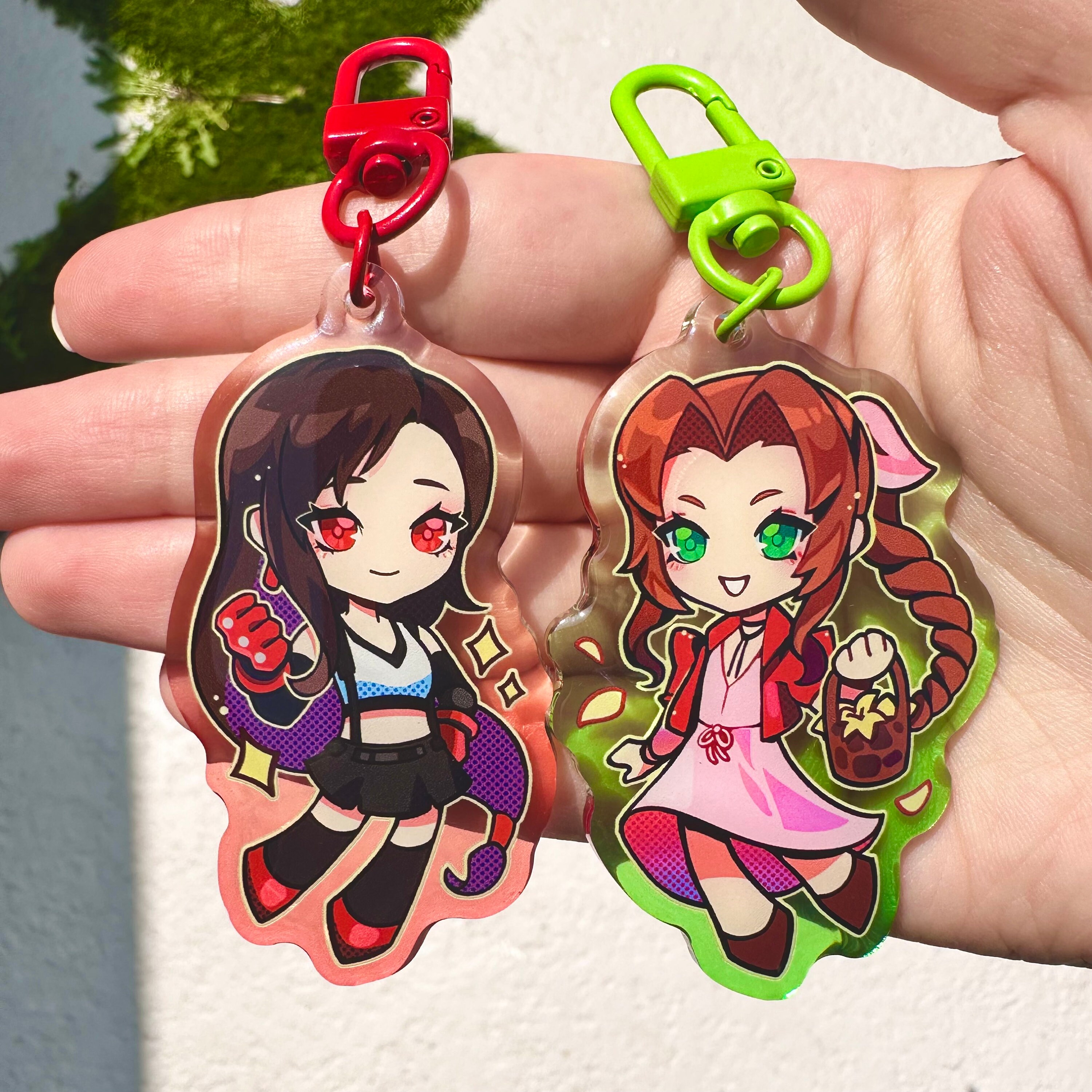 Tifa & Aerith Final Fantasy VII Acrylic Charm Keychain 2.5