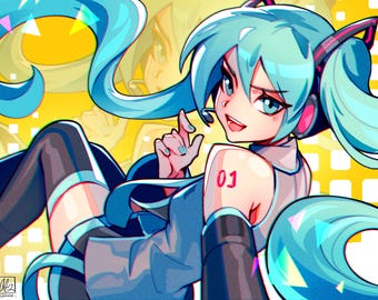 Hatsune Miku Vocaloid Print (5x7&quot;, 8.5x11&quot;)