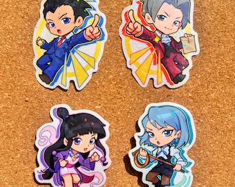 Ace Attorney Vinyl Holographic Stickers (3&quot;)
