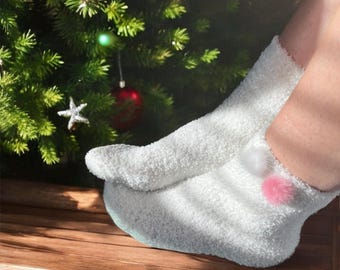 Calcetines de lujo en tonos blush y snow