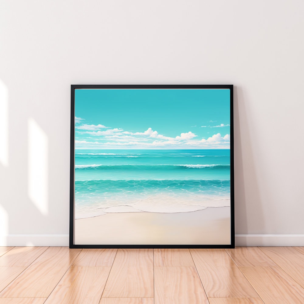 Ocean Sand Beach Wave Poster Framed Wall Art - Etsy Australia