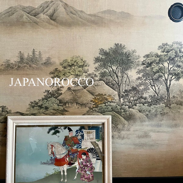 Japanese Ukiyo-e Antique/woodblock print/Samurai/Bushi poster/Embossing Art