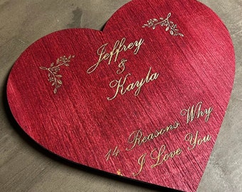 Razones por las que te amo Puzzle de corazón de 14/20 piezas