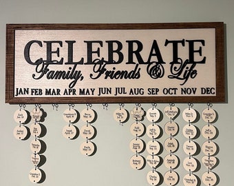 Calendario de cumpleaños y aniversario de 28 x 10