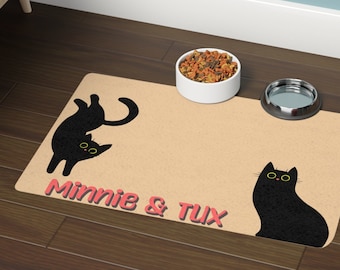 Personalized Cat Placemat, Cat feeding mat, custom gift for cat lovers, new kitten present, black cat energy, cat mom home good, cat present