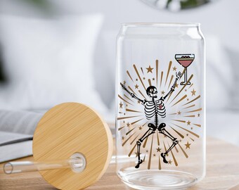 Skeleton Sipper Glass, halloween cup, espresso martini lover, coffee cup