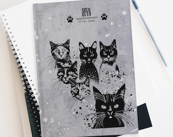 Sassy Cat Journal, self therapy journal, dream journal,custom journal,cat lovers gifts, cat mom, cat gift for her, black cat gift, crazy cat