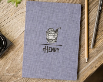 Custom Cocktail Journal, bartender gift, old fashion, mixology book, gift for student, valentines day gift