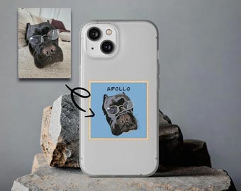 Custom Pet Phone Case, Flexi Case, dog or cat phone case, bts gift, personalized pet portrait, dog mom gift, dog dad gift, cat gift