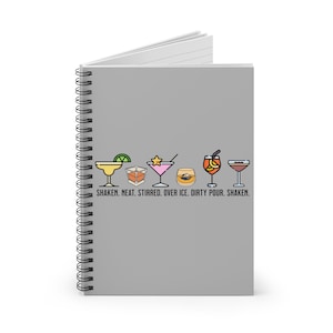 Cocktail Spiral Notebook, mixology book, cocktail binder, bartender book, bar recipe book, espresso martini, old fashion, margarita, cosmo
