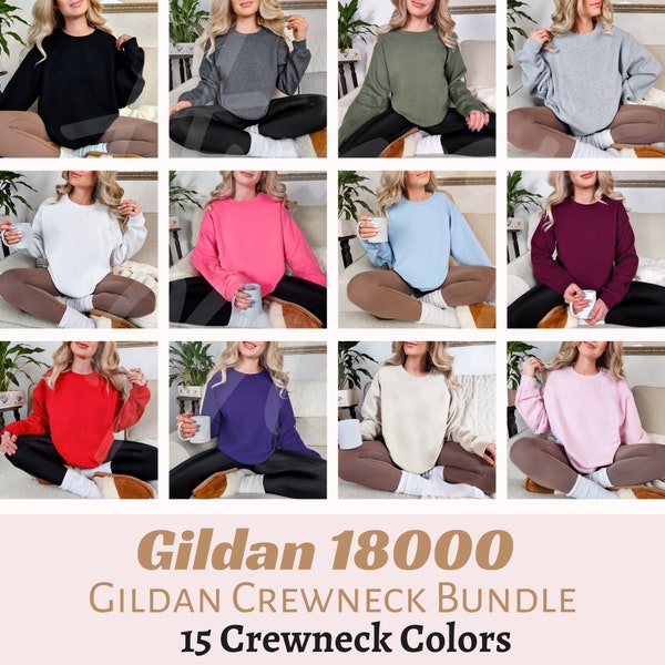 Gildan 18000 Mockup Bundle 18000 Sweater Bundle, Model Mockup, Gildan Mockup Bundle, Crewneck Sweatshirt Oversized Gildan 18000 Mocks Bundle