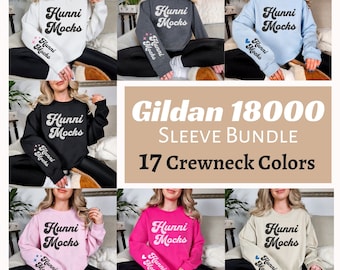 Gildan 18000 Sleeve Mockup Bundle, G180 Sweatshirt Sleeve Mock-up Bundle, Real Model Mockup, Simple Gildan 18000 Crewneck Sleeve Mockup