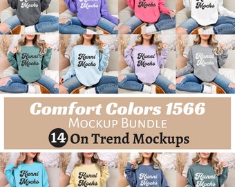 Comfort Colors C1566 Sweatshirt Mockup Bundle, 1566 Crewneck Mock-Up Bundle, Real Model Mock, 1566 Mockup Bundle, Comfort Colors Mock