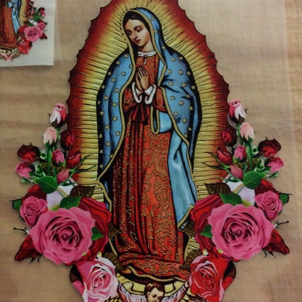 DTF Virgen Mary Virgen De Guadalupe Ready to Press Heat Transfer Sheet Heat Pressed For Shirts
