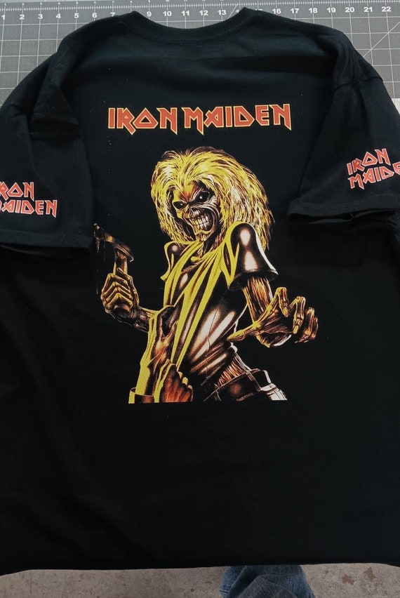 New XL Black Cotton T-shirt With Iron Maiden Number of the Beast
