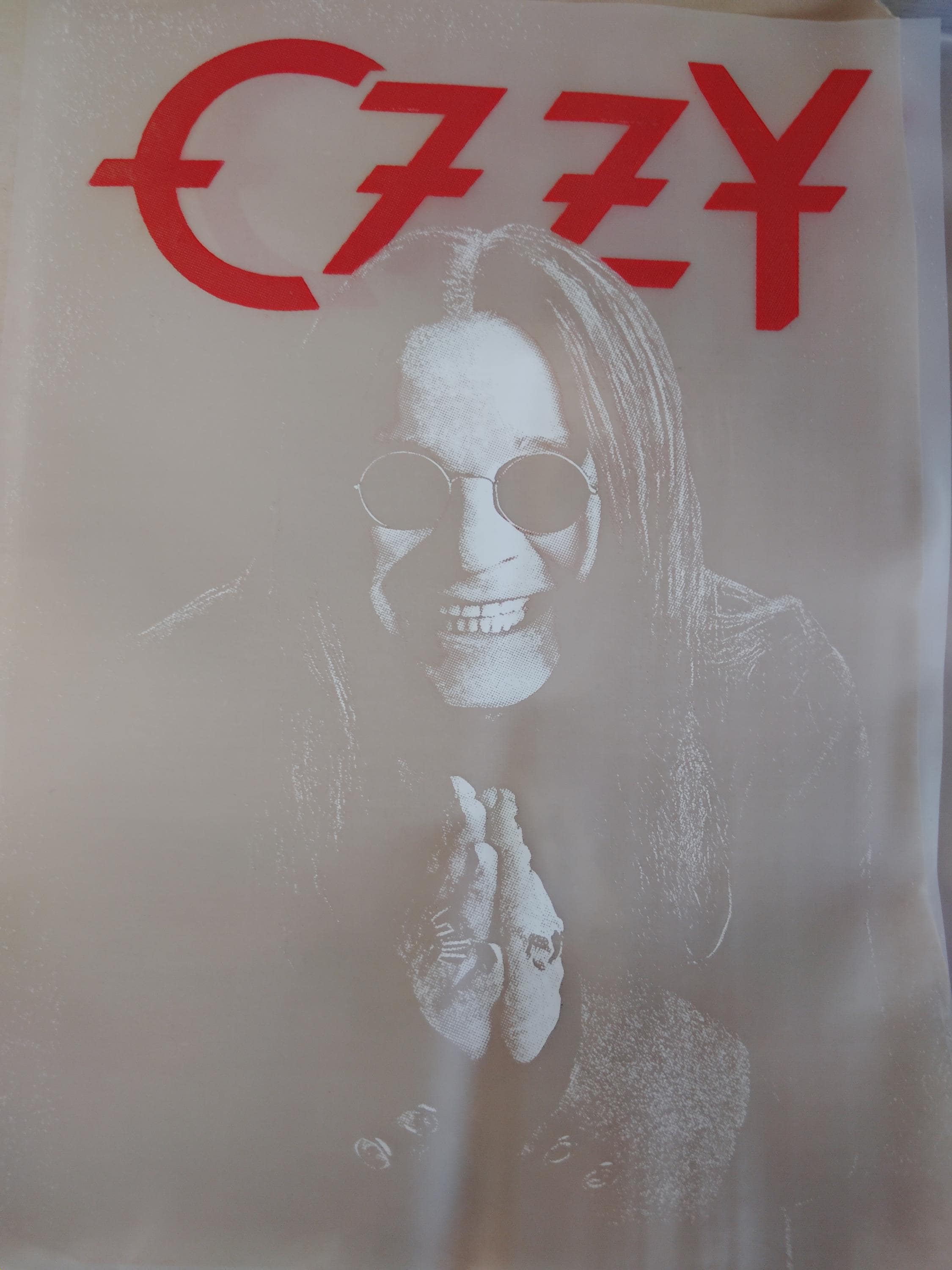 DTF Direct to Film Halftone Ozzy Ozbourne Big/tall Rock Band Ready