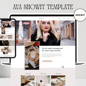 Social Media Manager Website Template, Marketing Agency Website, Virtual Assistant Website, Showit Website Template, Consulting, Coach, UGC
