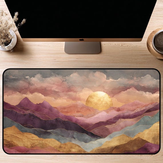 Sunset Mountain Desk Mat | 12x18, 12x22, 16x32