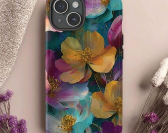 Floral Tough Phone Case: Fits iPhone, Galaxy, Pixel, Flower Phone Case