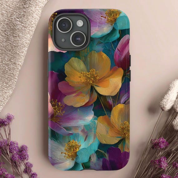Floral Tough Phone Case: Fits iPhone, Galaxy, Pixel, Flower Phone Case