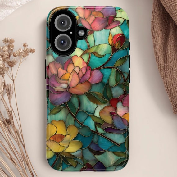 Stained Glass Flower Phone Case: Fits iPhone, Galaxy, Pixel