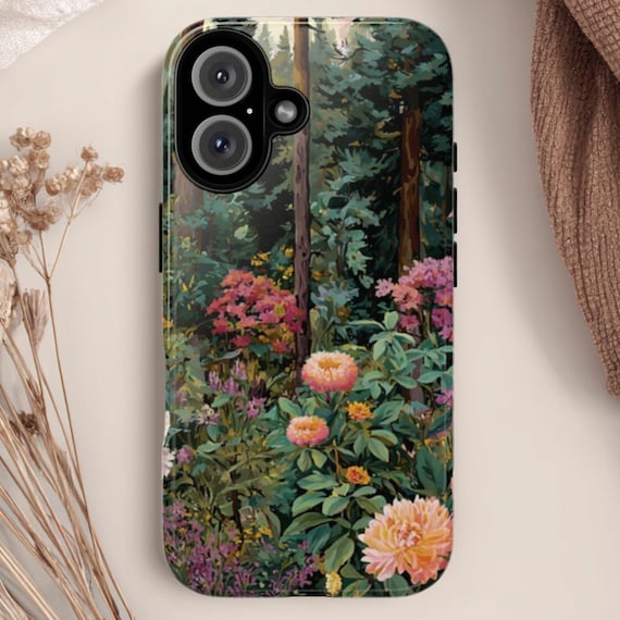 Floral Forest Tough Phone Case: Fits iPhone, Galaxy, Pixel
