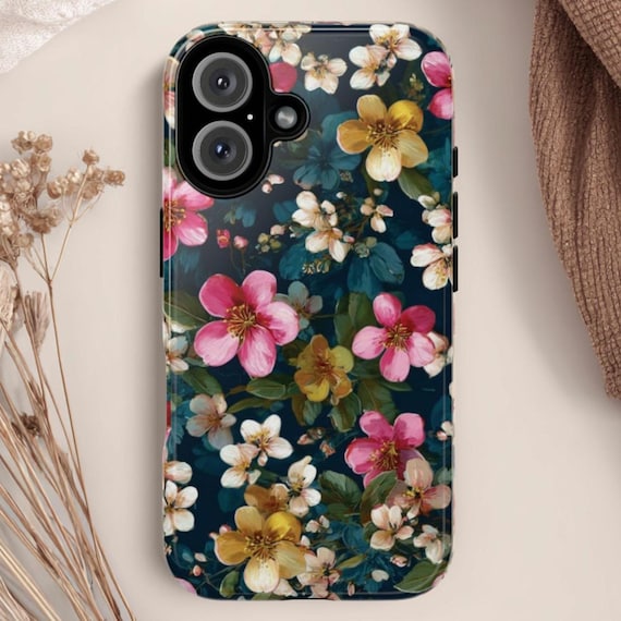 Spring Floral Tough Phone Case: Fits iPhone, Galaxy, Pixel