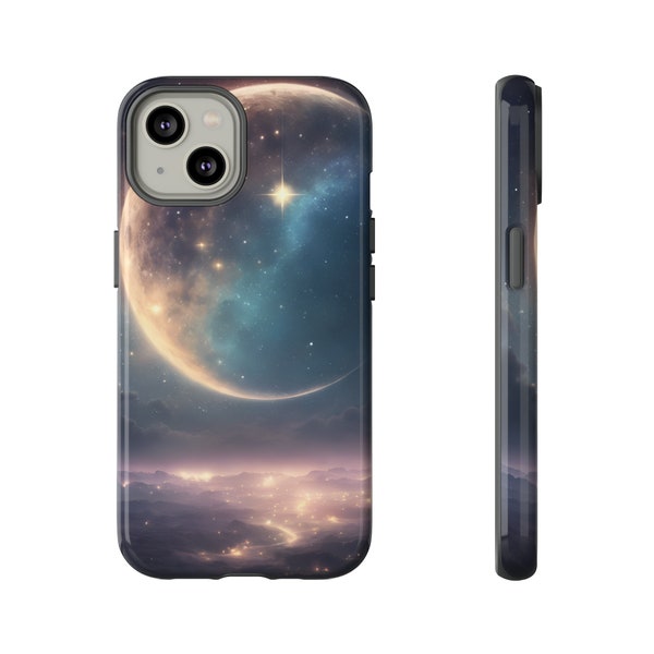 Celestial Moon & Stars Cell Phone Case | iPhone Cases | Samsung Galaxy Cases | Google Pixel Cases | 46 Different Models | Pretty Phone Case