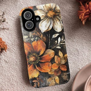 Rustic Flower Tough Phone Case for Fall: Fits iPhone, Galaxy, Pixel