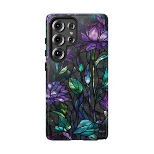 Stained Glass Purple Floral Tough Phone Case: Fits iPhone, Galaxy, Pixel image 15