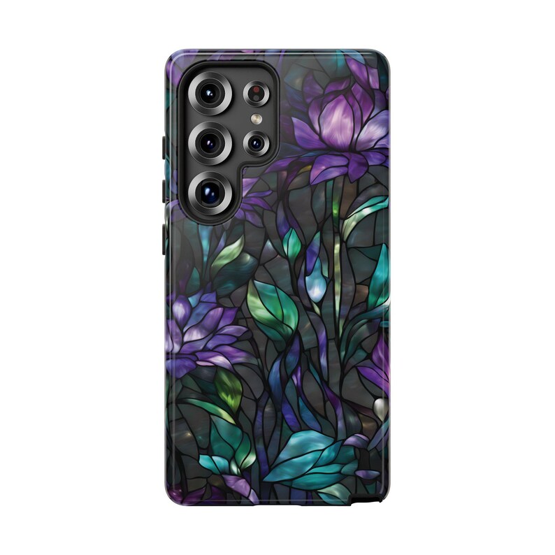 Stained Glass Purple Floral Tough Phone Case: Fits iPhone, Galaxy, Pixel image 15
