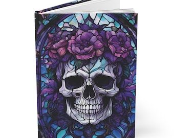 Gothic Stained Glass Skull Journal/Notebook, Hardcover, Lined