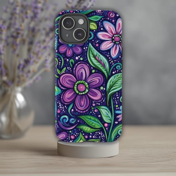 Whimsy Flower Phone Case, Fits iPhone, Samsung Galaxy & Google Pixel Models, Floral Phone Case, Tough Phone Case, Pretty Phone Case, Boho
