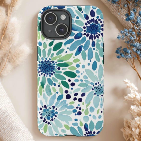 Watercolor Floral Phone Case, Fits iPhone, Samsung Galaxy & Google Pixel Models, Flower Phone Case, Tough Phone Case, Pretty Phone Case