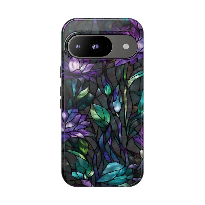 Stained Glass Purple Floral Tough Phone Case: Fits iPhone, Galaxy, Pixel image 12