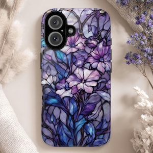 Stained Glass Flower Tough Phone Case: Fits iPhone, Galaxy, Pixel