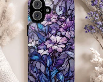 Stained Glass Flower Tough Phone Case: Fits iPhone, Galaxy, Pixel
