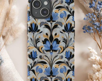 Vintage Floral Pattern Tough Phone Case: Fits iPhone, Galaxy, Pixel