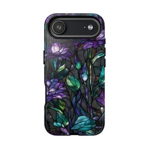Stained Glass Purple Floral Tough Phone Case: Fits iPhone, Galaxy, Pixel image 11
