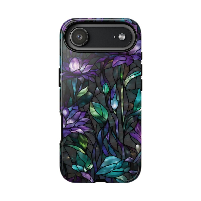 Stained Glass Purple Floral Tough Phone Case: Fits iPhone, Galaxy, Pixel image 11