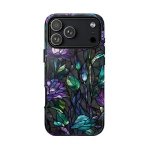 Stained Glass Purple Floral Tough Phone Case: Fits iPhone, Galaxy, Pixel image 10