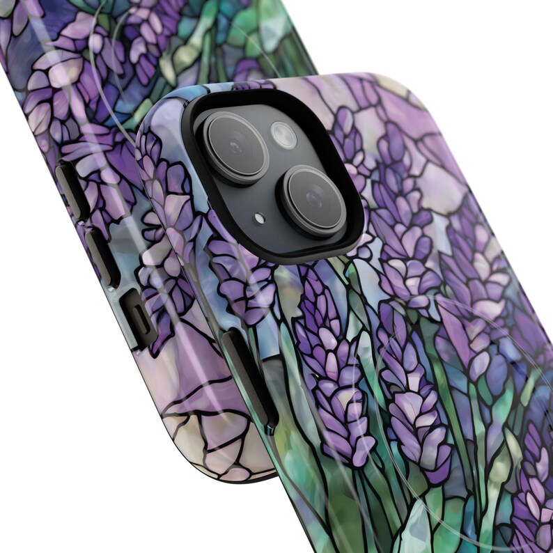 Lavender Tough Phone Case: Magsafe Compatible iPhone 14 15 16 17, Flower Phone Case image 2